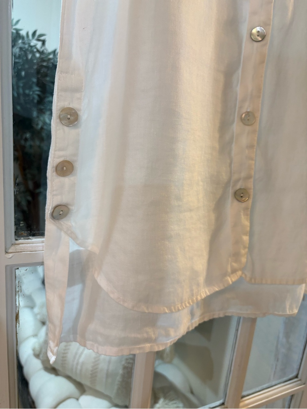 J.Jill Love Linen White 100% Linen Sleeveless Button Front Tunic Top Medium - Picture 5 of 7